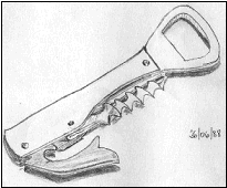 Desenho de abridor de garrafas